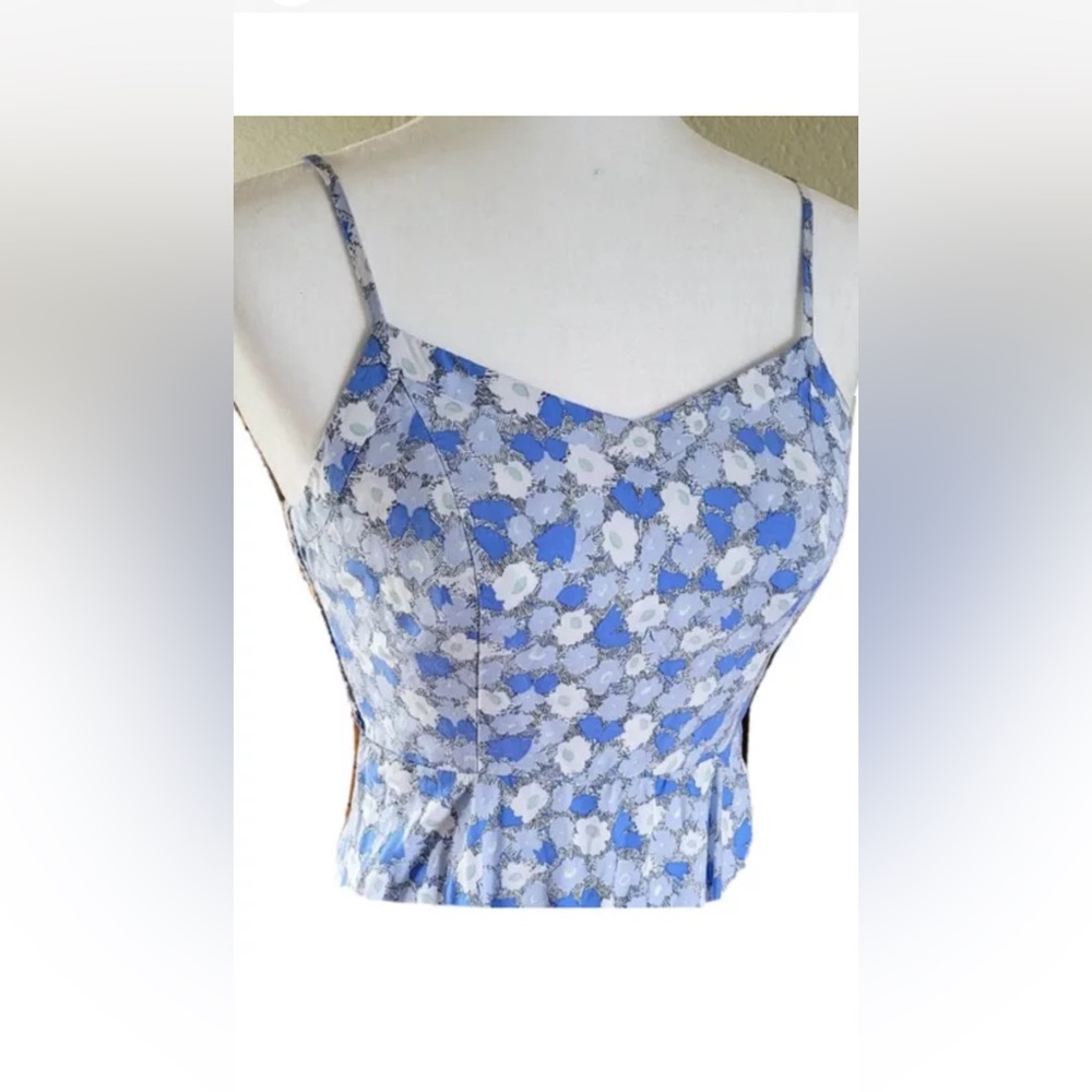 Old Navy spaghetti strap baby blue bloomcore cottagecore print dress SZ  Medium